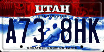 UT license plate A738HK