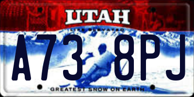 UT license plate A738PJ