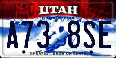UT license plate A738SE