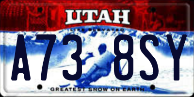 UT license plate A738SY