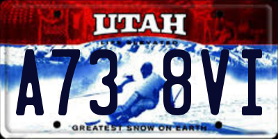 UT license plate A738VI