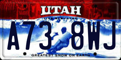 UT license plate A738WJ