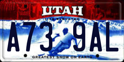 UT license plate A739AL