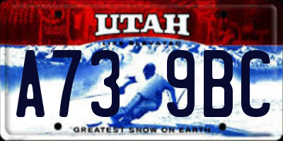 UT license plate A739BC