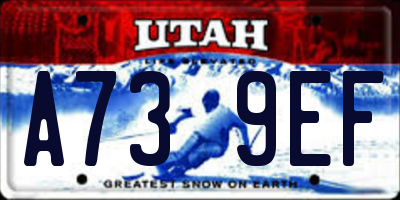 UT license plate A739EF