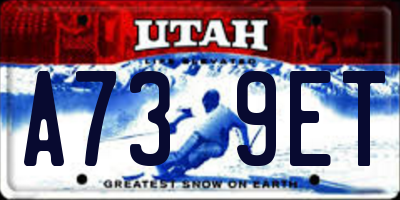 UT license plate A739ET