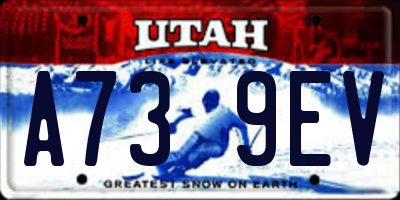 UT license plate A739EV