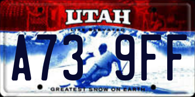 UT license plate A739FF