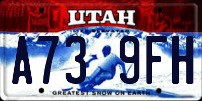 UT license plate A739FH