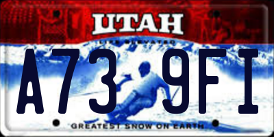 UT license plate A739FI