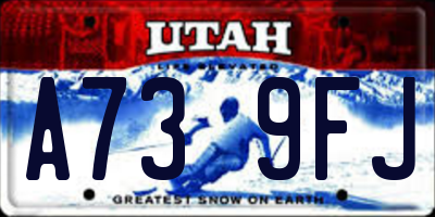 UT license plate A739FJ