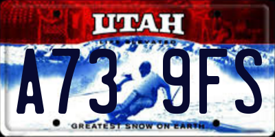 UT license plate A739FS