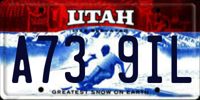 UT license plate A739IL