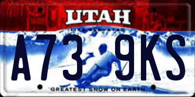 UT license plate A739KS