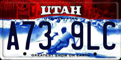 UT license plate A739LC
