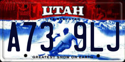UT license plate A739LJ
