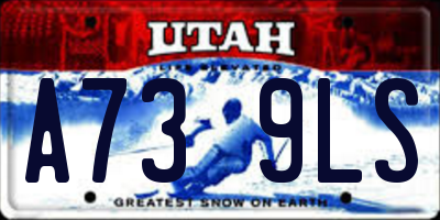 UT license plate A739LS