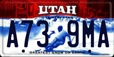 UT license plate A739MA
