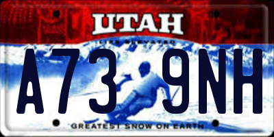 UT license plate A739NH
