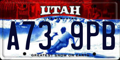 UT license plate A739PB