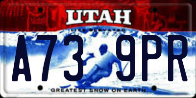 UT license plate A739PR