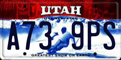 UT license plate A739PS