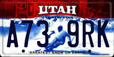 UT license plate A739RK