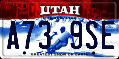 UT license plate A739SE