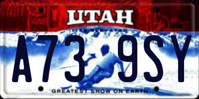 UT license plate A739SY