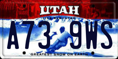 UT license plate A739WS
