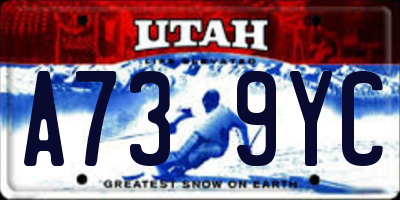 UT license plate A739YC