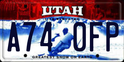 UT license plate A740FP