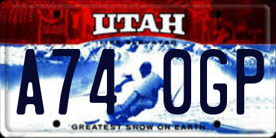 UT license plate A740GP