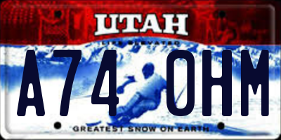 UT license plate A740HM