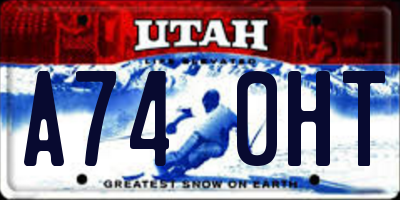 UT license plate A740HT