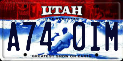 UT license plate A740IM