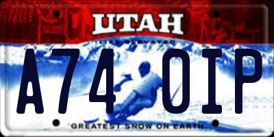 UT license plate A740IP