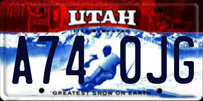 UT license plate A740JG