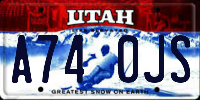 UT license plate A740JS