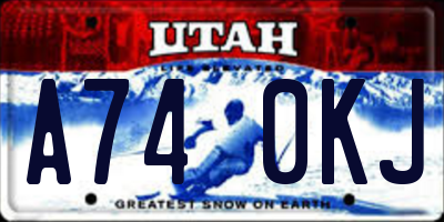 UT license plate A740KJ