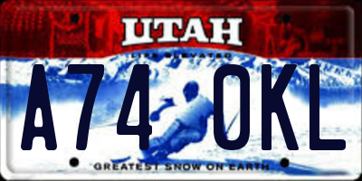 UT license plate A740KL