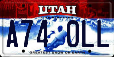 UT license plate A740LL