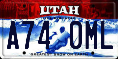 UT license plate A740ML