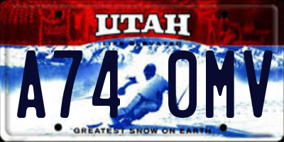 UT license plate A740MV