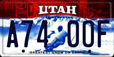 UT license plate A740OF