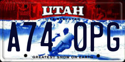 UT license plate A740PG