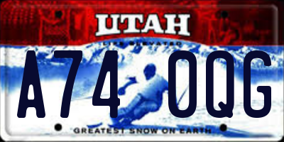 UT license plate A740QG