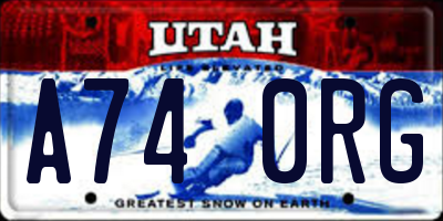 UT license plate A740RG