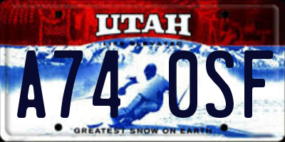 UT license plate A740SF