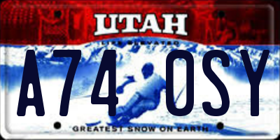 UT license plate A740SY